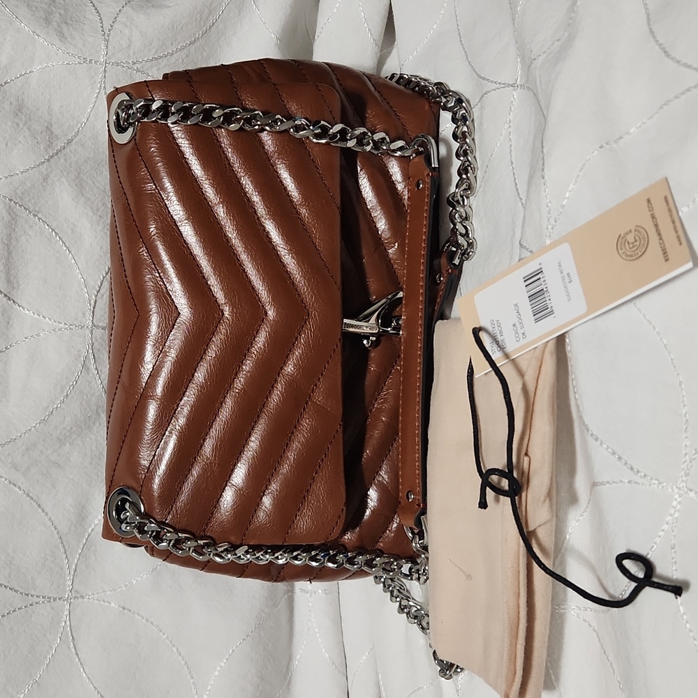 Rebecca Minkoff Silver and Brown Quilted Crossbody Bag